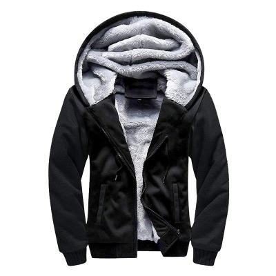 China Extra Thick Warm Jacket Mens Winter Fashion Jacket Solid Color Drawstring Zipper Fly Hooded Jacket Men QUICK DRY for sale