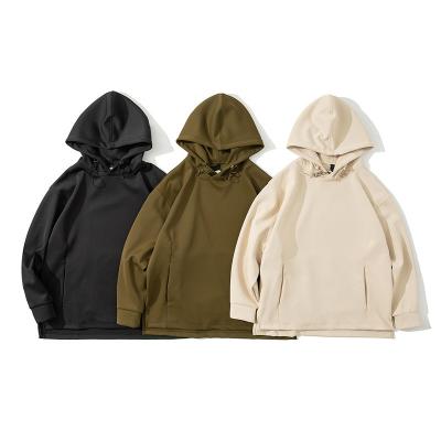 China Anti-wrinkle Fashion Solid Color Loose Custom Logo Hooded Men's Plus Size Sports Wear Mens Winter Hoodie for sale