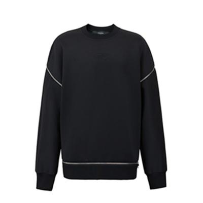 China Fashion Anti-pilling Solid Color O Neck Black Cool Style Long Sleeve T-Shirt For Man for sale