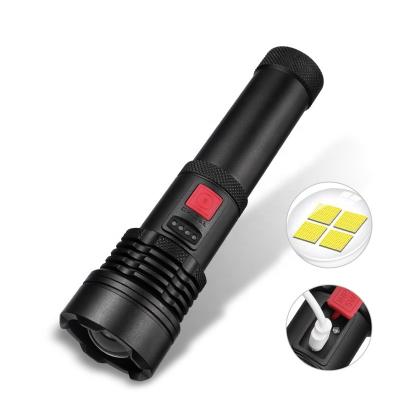 China Zoomable Backup XHP50 Modes Super Bright Daytime White Water Resistant Lightweight USB 5 Modes Rechargeable Flashlight 18650 Battery Included for sale