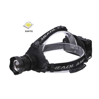 China Outdoor Camping XHP90 3000 Lumens Professional High End Modes 5 Hunting Hunting Recycle Zoom Led Headlight With Rear Alarm Signal Light for sale