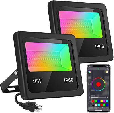 China Garden Wason Smart 16 Million Colors 40W RGBCW APP Flood Lights 20 Modes Wall Washer Stage Light Sync & Music Timing for sale