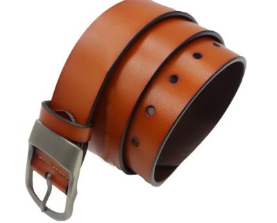 China Second-grain All-match Genuine Leather Men's Casual Belt Men's Trouser Belt Pin Buckles Second-Grain Leather Belt for sale