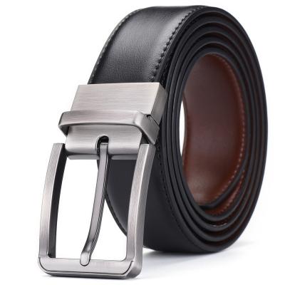 China Men's Youth Second-grain Leather Belt Buckle Pin Buckle Pants Pure Leather Belt Business Youth Formal Pants Belt for sale