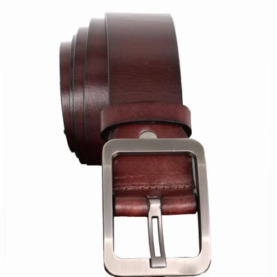 China New Simple Belt Pin Buckle Belt Retro First Layer Fashion Top-grain Cowhide Leather Belt Men's Casual Belt for sale