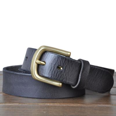 China Men's Top-grain Leather Business Casual Pants Belt Men's Pin Buckle Cowhide Youth Fashion Pants Belt Jeans Trend for sale