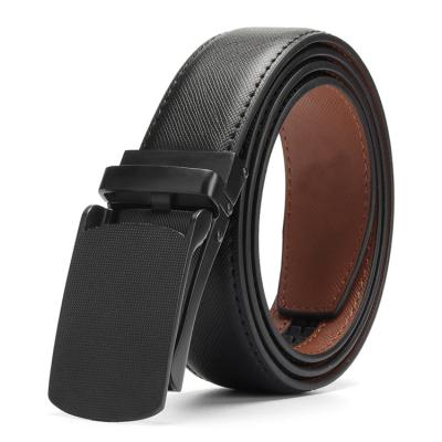 China Wholesale Genuine Leather Men's Second-grain Leather Men's Business Alloy Buckle Factory Black Belt for sale