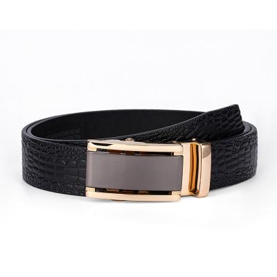 China Custom Wholesale Automatic Casual Brand Designer OEM Genuine Leather Top-grain Ratchet Buckle Men's Belt Cowhide Leather for sale