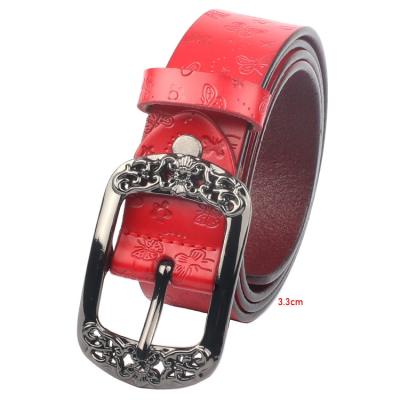 China New Women's Second-grain Leather Pure Leather Belt Women's Retro All-match Fashion Cowhide Belt Decorative Jeans Belt for sale