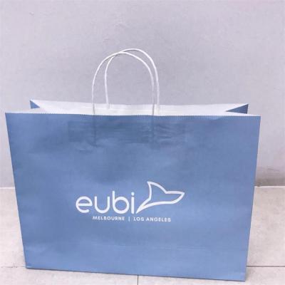 China Recyclable Recyclable Kraft Paper Bag With Your Own Logo , Custom Shopping Paper Bag For Food With Handle for sale