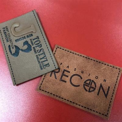 China Sustainable OEM Custom Leather Patch Beanies , Leather Patch For Jeans for sale