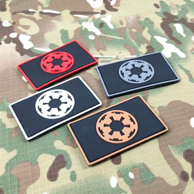 China custom 3D premium heat press pvc silicone embossed brand soft rubber patch for clothing for sale