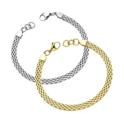 China FASHIONABLE Popular Gold Plated Stainless Steel Chain Bracelet Men's Creative Square Chain Bracelet for sale