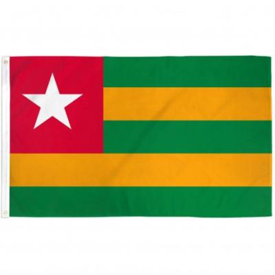 China 110g Polyester by the Togolese National Flag punch size is 3x5FT for sale