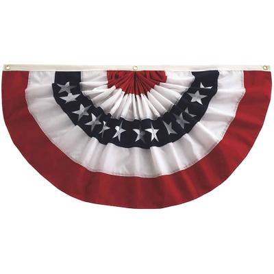 China Advertising Flag Banner Fast Delivery National Day USA America Fan Flag Half Flag Banner Decoration for sale