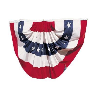 China Hot Sale Advertising USA 100% Polyester Pleated Fan Flag American Flag Bunting For Decoration Fan America Flag for sale