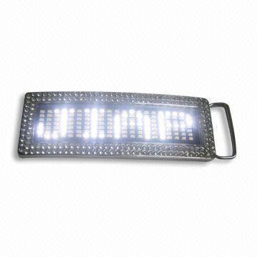 China White color LED message belt buckle for sale