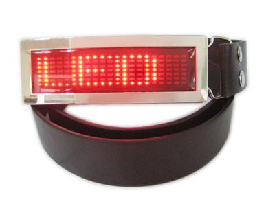 China LED runing signs and message belt buckle for sale