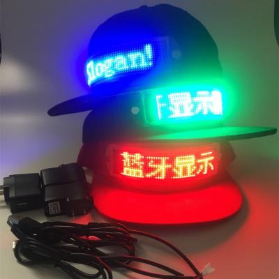 China LED message cap which can changed message by  phone LED buletooth hat can rechargeable Fashion Sports Bluetooth Cap for sale