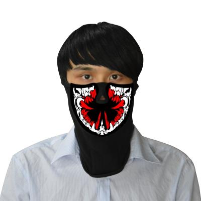 China Hot Sales! Wholesale  Funny Festival Cosplay Costume el Mask Flashing Light Up Rave Face LED Mask Music EL panel DJ Mask for sale