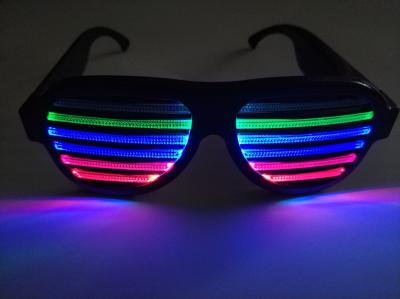 China New Style Voice-Activated LED glasses Sound activated shutter led flashing glasses with USB charger led sunglasses for sale