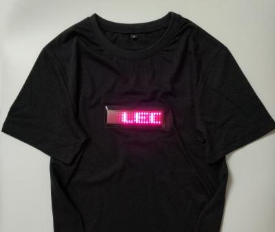 China wholesale  New programmable LED message T shirt for DJ club moving sign led advertising display flashing LED T-shirt for sale