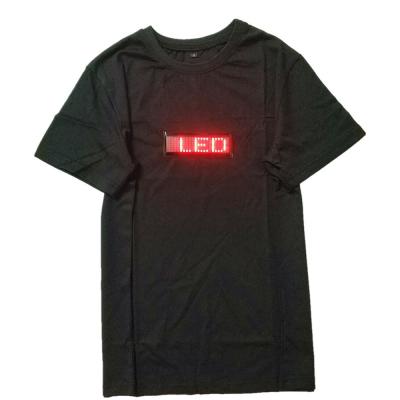 China LED programentable message led T-shirt light up neutral advertising tshirt for men and women flashing party's tshirt for sale