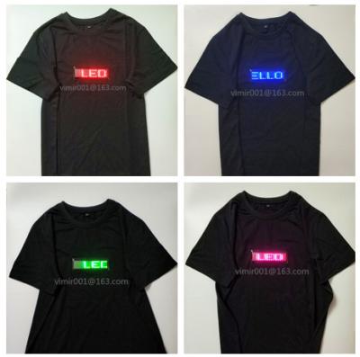 China change  message  by customer Led neutral advertising led tshirt for men and women flashing party's tshirt  include LED for sale