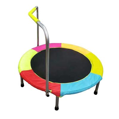 China Indoor Playground Portable Folding With Handrails Mini Trampoline Children's Jump Bed And Bouncy Trampoline Variety Colors for sale