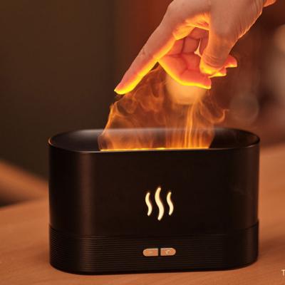 China Dropshipping Car Flame Aroma Diffuser Support Essential Oils Fire Flame Effect Led Light Creative Usb Air Humidifier For Room Hotel for sale