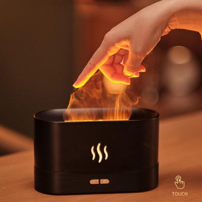 China Car dropshipping the new hot 180ml Ultrasonic Air Flame Humidifier Flame Effect Essential Oil Diffuser Lamp for sale