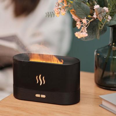 China Dropshipping Car Ultrasonic Air Humidifier Purifier Usb Flame Aroma Diffuser Use Home Firelight Flame Humidifier for sale