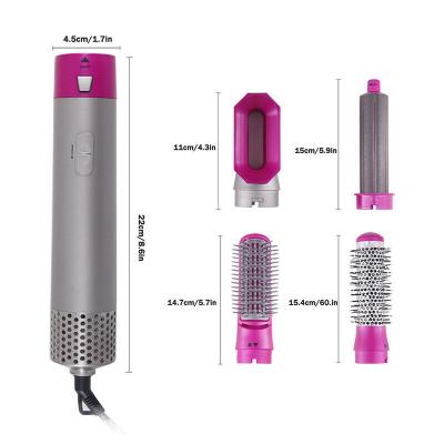 China Tourmaline Dropshipping 5 in 1 Hair Dryer Brush with Hot Hair Volumizer Airbrush Scalp Curler and Straightener for Women Hair Styling for sale