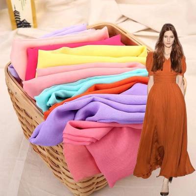 China Factory price wholesale cheap pure 50D polyester fabric customized simple pure color chiffon fabric for muslim women hijab for sale