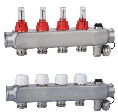 China Traditional stainless steel heating manifold with flowmeter for sale