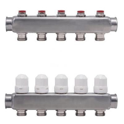 China Traditional Italy Market Forged 5 Way Pipe Connector Stainless Steel Manifolds For Radiant Floor Heating for sale