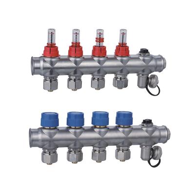 China 2021 New Design Traditional SS Manifolds With Flowmeter Stainless Steel Manifolds For Radiant Floor Heating for sale