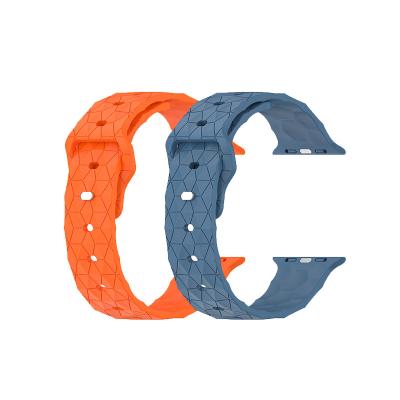 China Fashion. Sport New Design  Smart Watch Strap  Apple Watch SE 765432 38mm 42mm Football Pattern Silicone Watch Band for Apple S8 Ultra 40mm 49mm for sale