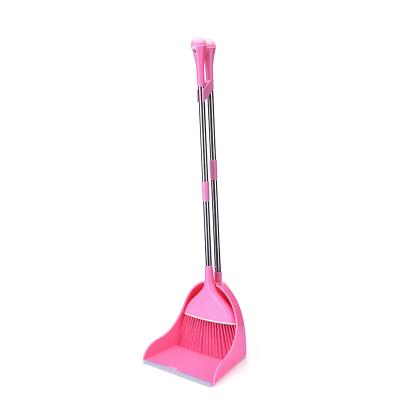 China PP+PET+STAINLESS China manufacture broom and STEEL high quality dustpan set with long handle for sale