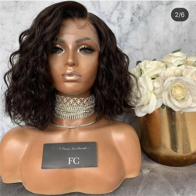 China Ombre BOB Wavy Heat Resistance Synthetic Wigs Natural African American Synthetic Hair Lace T Wigs for sale