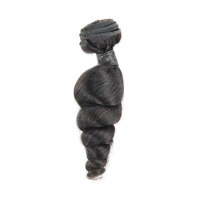 China Raw Cuticle Pulled 100% Virgin Nature 10A Double Grade Natural Black Double Lined Curly Extension Bundle Hair Weave Hair Bundles for sale