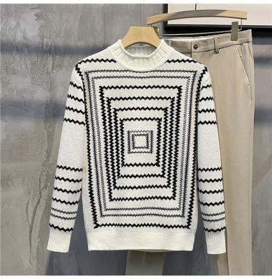 China 2022 Anti-wrinkle custom OEM and ODM pullover jacquard sweater long sleeve knitted men clothes knitwear cotton sweater for men for sale