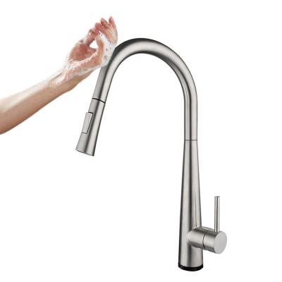 China Sense Faucets Modern Design Sensor Touch Kitchen Faucets Touch Inductive Sensitive Single Handle Stainless Steel Mixer Taps Faucets for sale