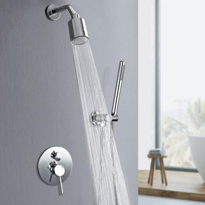 China With Shower Sliding Bar Bathroom Shower Hot And Cold Mixer In Wall Mounted Concealed Rain Shower Set for sale