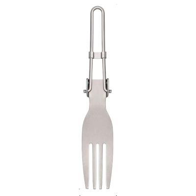 China Easy Carrying Outdoor Portable Hiking Travel Ultralight Spoon Fork Spork Camp Dinnerware With Folding Handle for sale