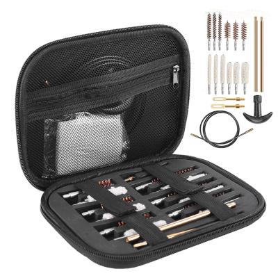 China 19pcs/set Tactical Gun Cleaning Kit Gun Guns Stick Cleaner Brush Tools for 11/29/9mm 10/45 Caliber Rifle Hunting Shotgun 3 Slots for sale