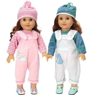 China 2021Hot Selling Cartoon Toy Unique New Design Pink Cute Baby Outfit Blue - Doll Accessories Suspenders Clothes for sale