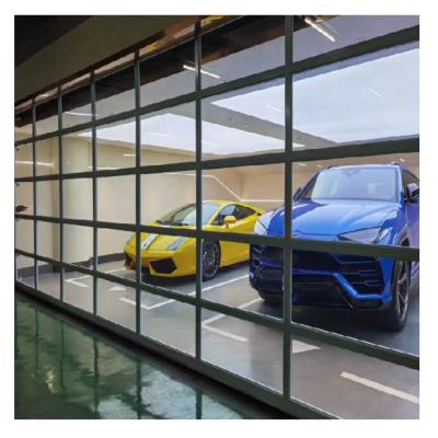 China Guangzhou modern tempered glass remote transparent door for garage security for sale