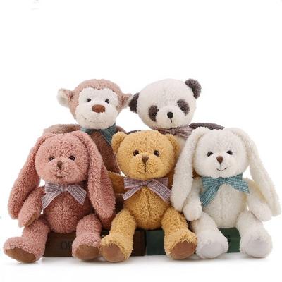 China Wholesale Custom Cute Animal Doll Plush Toys Cute Jungle Animals Monkey Panda Rabbit Bear Stuffed Animal Toys for sale