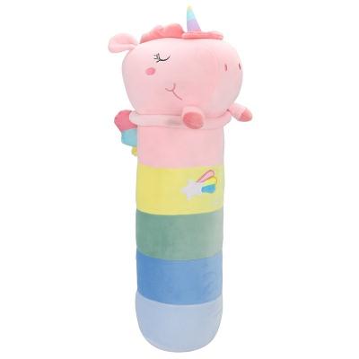 China Best Selling Colorful Eco-friendly Material Unicorn Sleeping Pillow Cushion Unicorn Long-pillow Colorful Cartoon Stuffed And Plush Animal Toys For Girls for sale